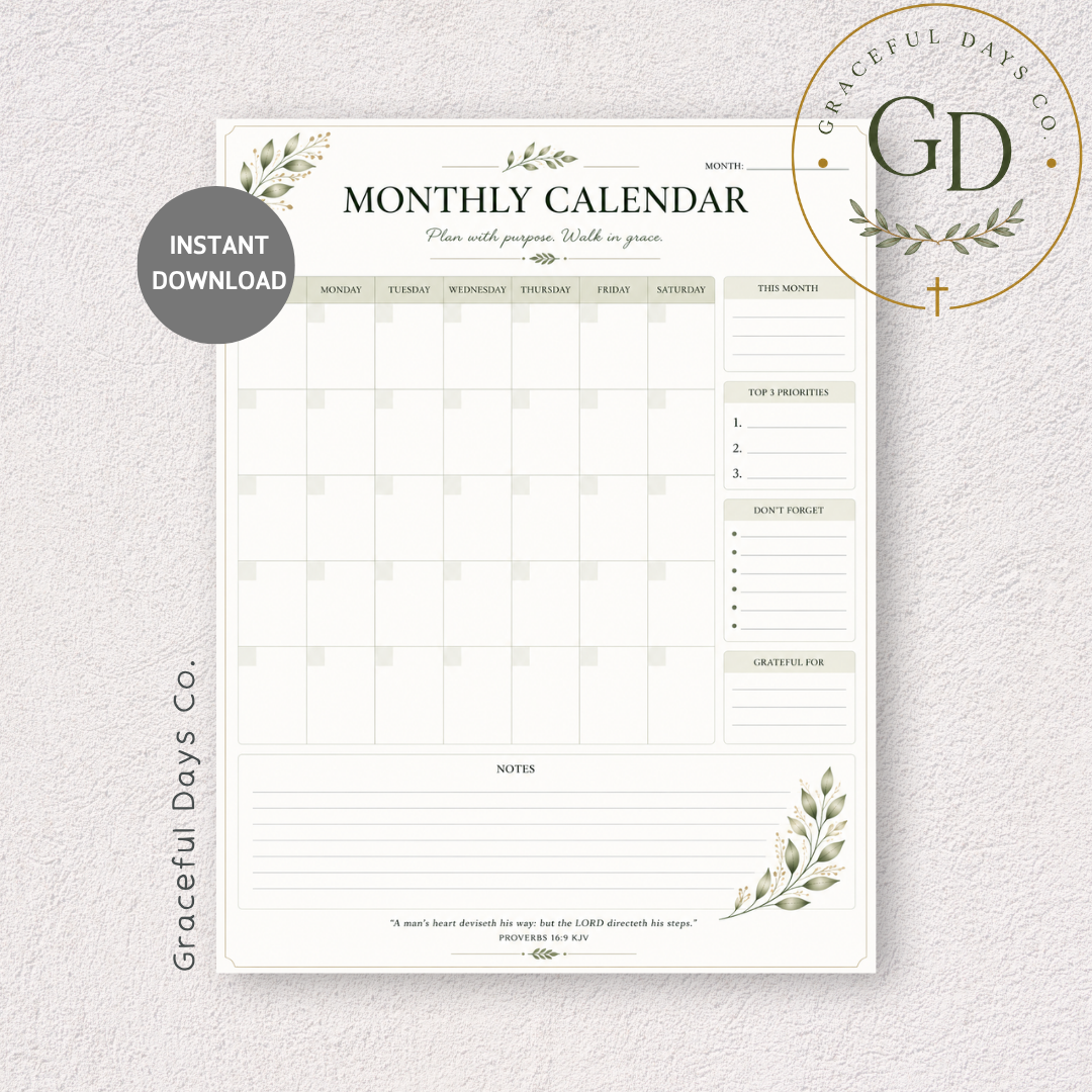 Monthly Calendar Printable