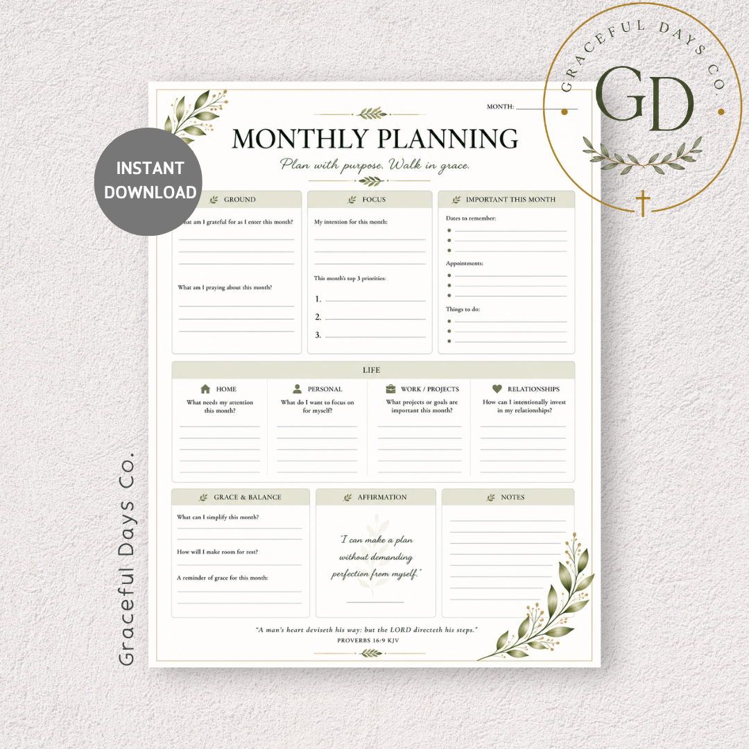 Monthly Planning Printable