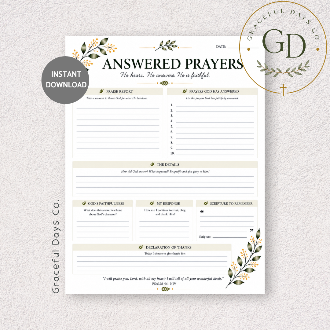 Answered Prayers Printable