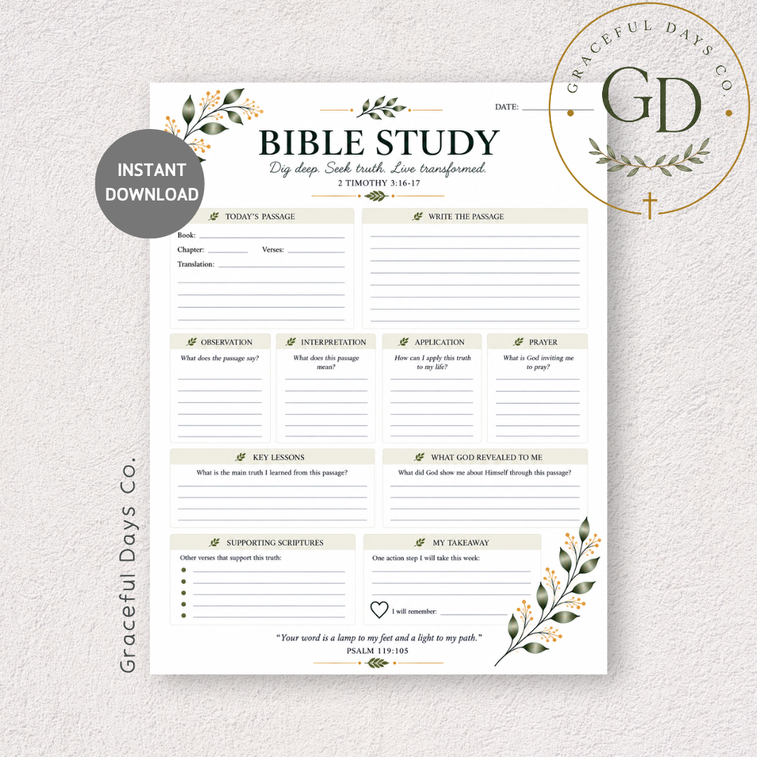 Bible Study Printable