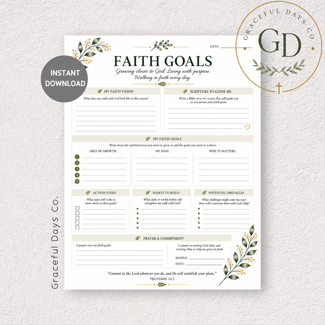 Faith Goals Printable