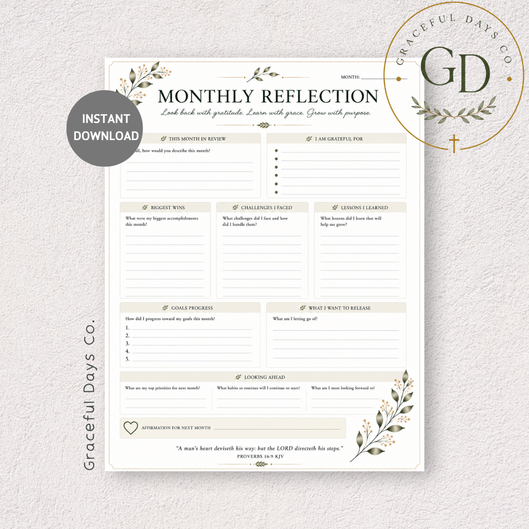 Monthly Reflection Printable