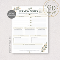 Sermon Notes Printable