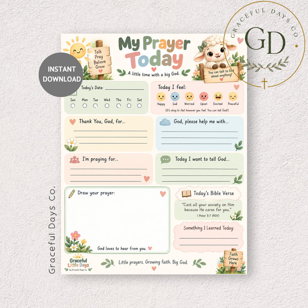 My Prayer For Today Little Grace Printable